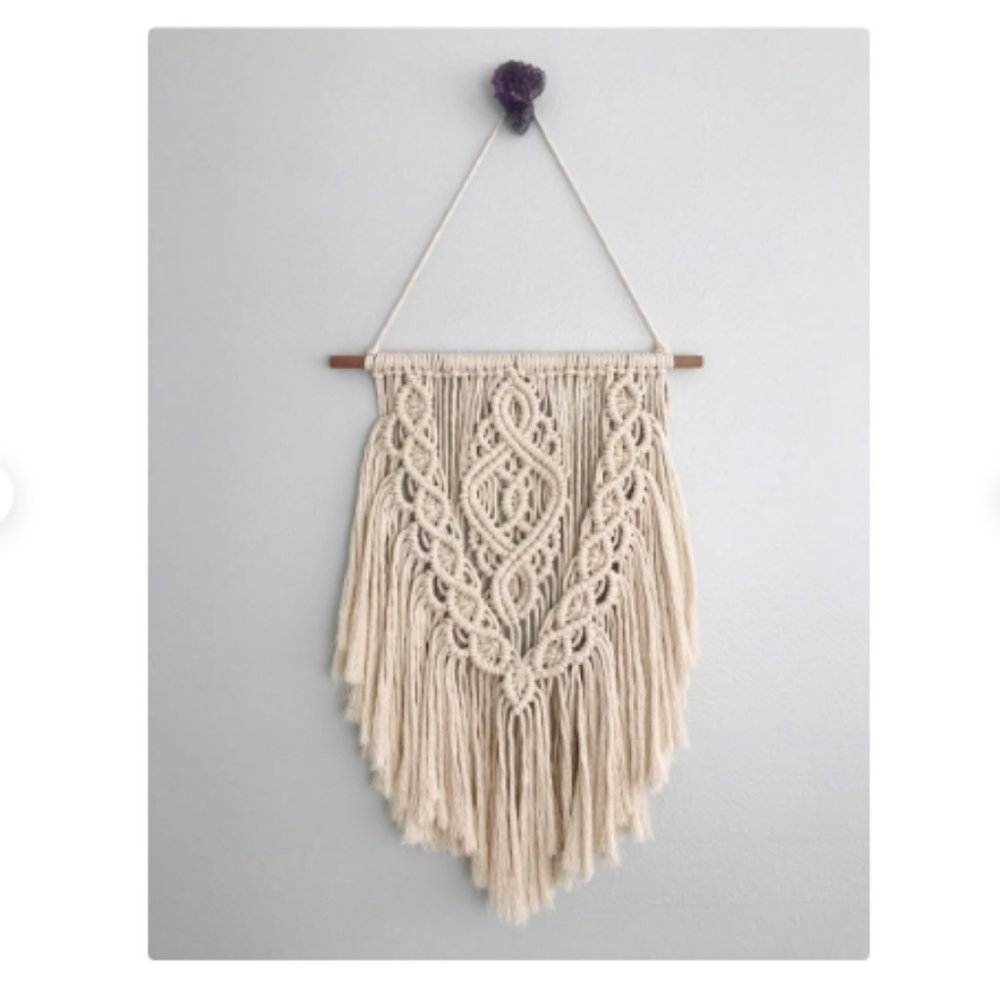 Macrame Wall Hanging Simple Natural Modern - Picture 4 of 4